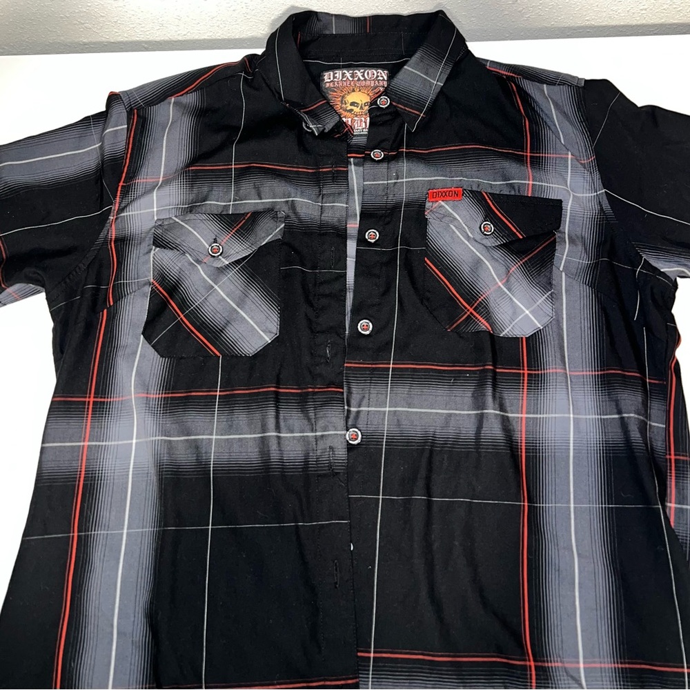 DIXXON Black and Gray Plaid Men's Shirt